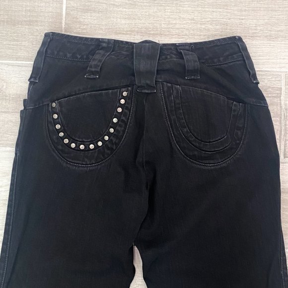 Vintage GHG Mid-Rise Straight Leg Studded Pocket Jeans in Black Denim Size 29 - Picture 9 of 15